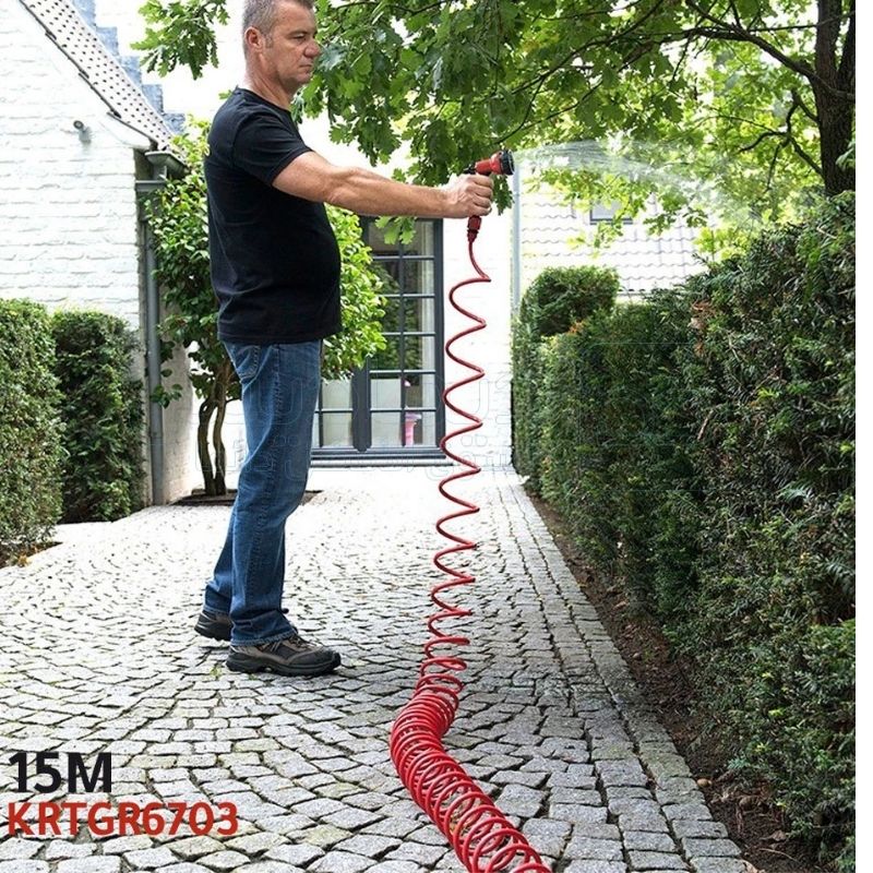 Tuyau Flexible 15 m et Pistolet 7 Jets KRTGR6703 Kreator