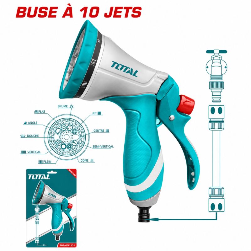 Lance d’arrosage réglable 10 jets THZATN1101