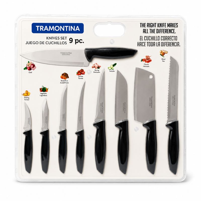 Set de 9 couteaux de cuisine Tramontina